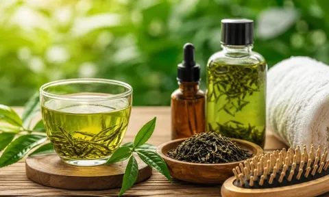 Cách dùng trà xanh đúng có thể hỗ trợ ngăn tóc bạc sớm, giảm rụng tóc và giúp tóc khỏe hơn