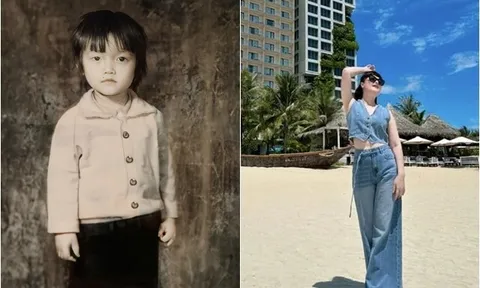 Bé gái đáng yêu này giờ đã là nữ nghệ sĩ kỳ cựu Việt Nam, từng đi thi Hoa hậu cùng chị gái