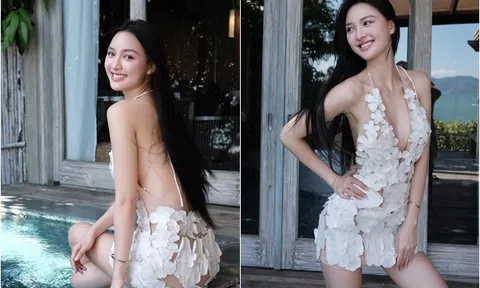 Á hậu trắng "phát sáng" khoe ảnh nóng bỏng bên hồ bơi, từng lọt Top tìm kiếm vì nghi vấn hẹn hò cầu thủ