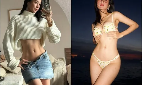 "Mỹ nhân người Tày" hot nhất trên VTV sau 4 năm mới mặc lại bikini, thả dáng thướt tha khoe eo bé siêu thực