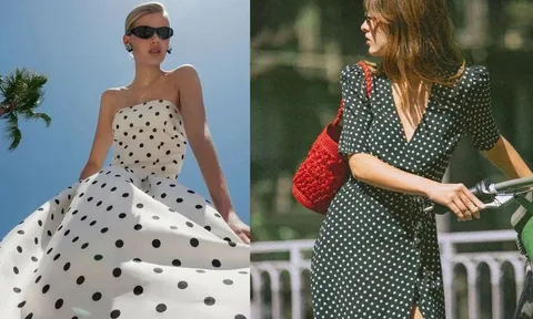 Váy chấm bi trở lại mạnh mẽ: Bí quyết diện họa tiết kinh điển mà không lo lỗi mốt