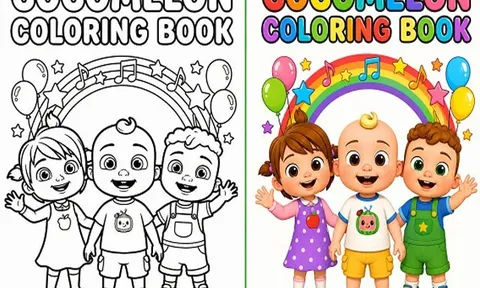 Tranh tô màu Cocomelon sôi động, dễ thương dành cho bé mầm non