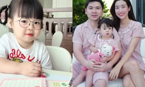 Hoa hậu Đỗ Mỹ Linh dở khóc dở cười vì con gái "học trước quên sau", bé Tuệ An luyện viết số cực đẹp