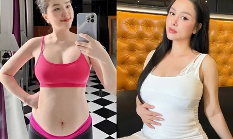 Cặp chị em dâu HOT nhất nhì showbiz Việt: Bảo Thy nuột nà sau sinh con cho đại gia Hà Tĩnh, chị dâu Á khôi U40 bầu lần 3