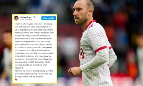 Eriksen báo tin an toàn, khẳng định không lặp lại sự cố 2021