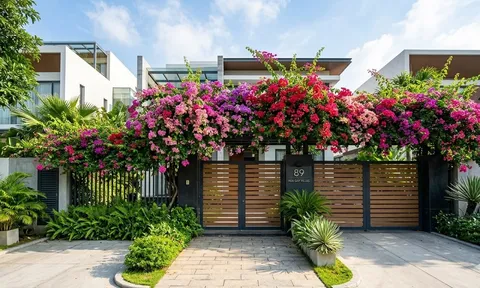 Trồng hoa giấy hay hoa tigon trước cổng nhà? Lựa chọn nào giúp mặt tiền nổi bật hơn?
