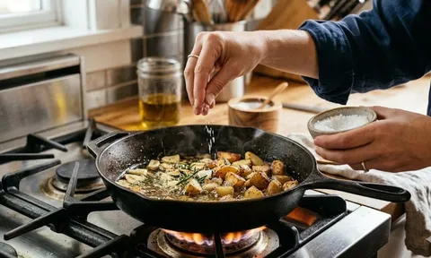 Vì sao những người đầu bếp thường rắc một chút muối vào chảo trước khi rán?