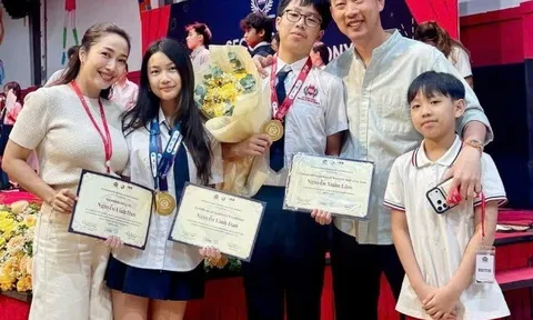 Ốc Thanh Vân khoe ảnh các con nhận giấy khen tại trường quốc tế, quý tử đầu lòng 15 tuổi đã cao ngang ngửa bố