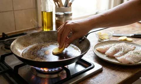 Vì sao đầu bếp thường chà gừng lên chảo trước khi chiên cá?