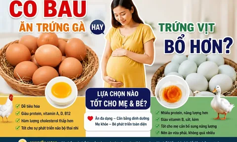 Có bầu ăn trứng gà hay trứng vịt bổ hơn?