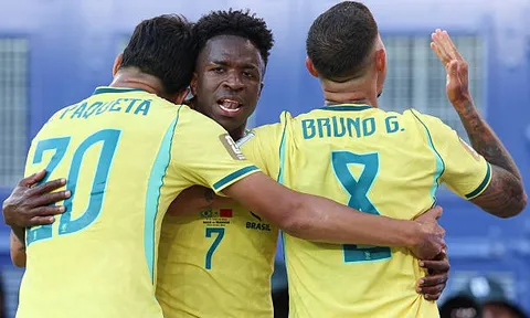Chấm điểm tuyển Brazil: Điểm sáng Vinicius; Raphinha chưa đạt kỳ vọng
