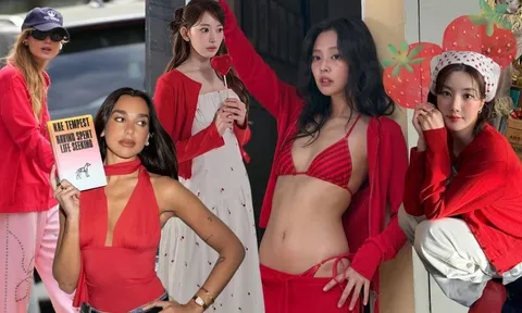 Đỏ dâu tây trở thành gam màu được săn đón nhất mùa hè 2026, từ sàn diễn đến street style