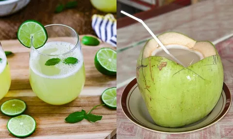 Trời nóng, uống nước chanh hay nước dừa tốt hơn?