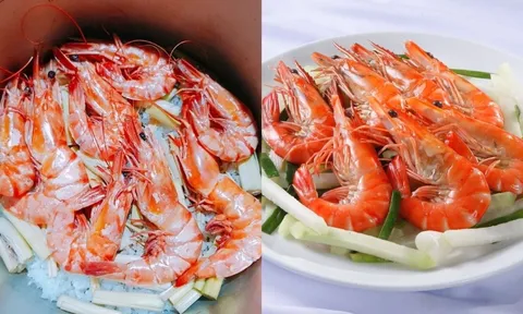 Cách luộc tôm không dùng nước, thịt chắc ngọt, đỏ au