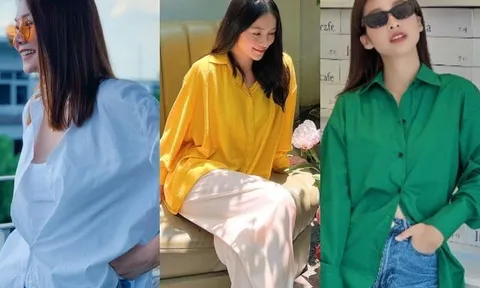 Hè này mặc sơ mi oversized thế nào cho đẹp? Học ngay 3 công thức từ Thanh Hằng, Phương Khánh và Khả Ngân