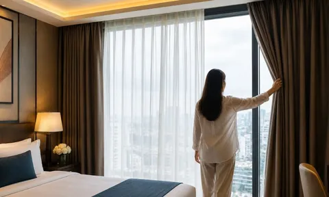 Tại sao rèm khách sạn thường có 2 lớp? Không chỉ để đẹp, còn vì 3 lý do rất thực tế