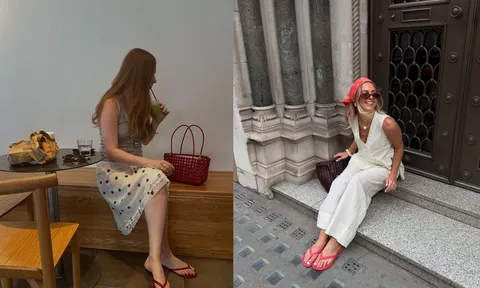 Đôi dép xỏ ngón màu đỏ bất ngờ trở thành phụ kiện hot nhất mùa hè