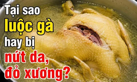 Tại sao luộc gà hay bị nứt da, đỏ xương?