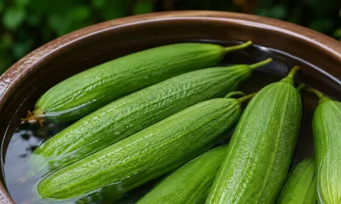 Vì sao nên thả quả mướp vào chậu nước bảo quản thay vì cho vào tủ lạnh?