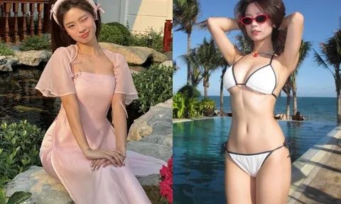Búp bê Thanh Hóa được báo Trung ca ngợi là nữ thần nhan sắc, đẻ xong chăm diện đồ tắm khoe dáng đẹp ngất ngây
