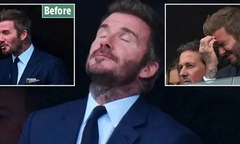 Biểu cảm của Beckham thay đổi theo màn trình diễn của tuyển Anh