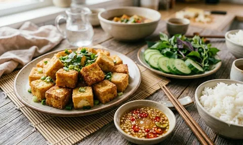 Cách chiên đậu phụ vàng đều, giòn bên ngoài, mềm bên trong mà không dính chảo