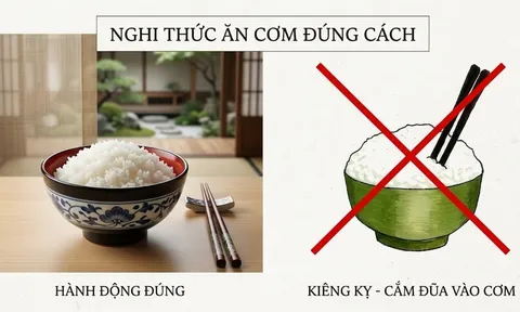 Vì sao người xưa tối kỵ việc cắm đũa thẳng đứng vào bát cơm?
