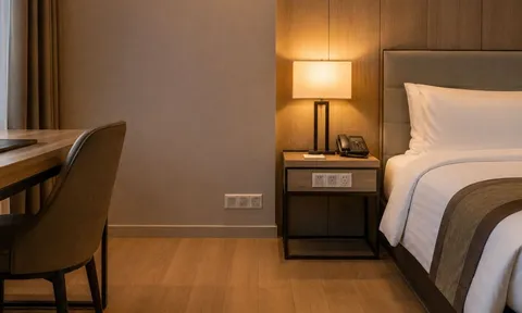 Vì sao ổ cắm điện trong khách sạn thường đặt thấp? Lý do không chỉ để cắm sạc