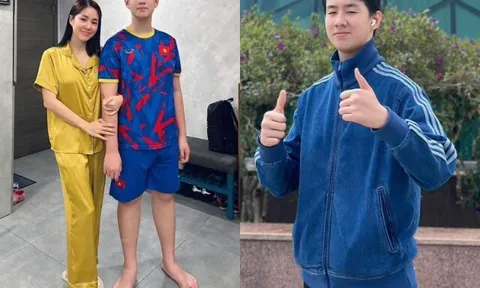 Con trai Lê Phương 14 tuổi đã hoàn thành ước mơ cao 1m8, khoảnh khắc quý tử thân thiết bên bố Trung Kiên hút triệu lượt xem
