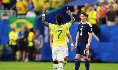 Vinicius và Cunha toả sáng giúp Brazil đè bẹp Scotland
