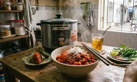 Cách đồ xôi gấc bằng nồi cơm điện: Dẻo ngon, màu đẹp như ngoài hàng
