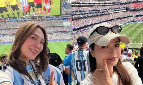 2 sao nữ Vbiz sang Mỹ xem World Cup 2026: Mỹ Tâm cổ vũ Messi lên hẳn sóng thời sự VTV, NSƯT Kiều Anh đầy trẻ trung