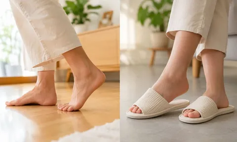 Nên đi chân trần hay đi dép trong nhà?