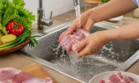 Tưởng rửa thịt sống dưới vòi nước chảy là sạch, hóa ra lại là sai, dừng ngay