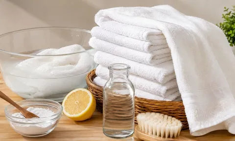 Vì sao khăn trắng dễ ám vàng? Mẹo khử sạch vết ố, giúp khăn trắng sáng như mới