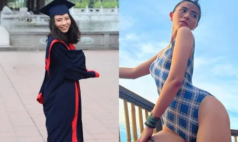 Nữ sinh trường THPT Lương Thế Vinh mặc đồ bơi khoe dáng nuột nà sau sinh, mẹ ruột là cô giáo nổi tiếng cả nước