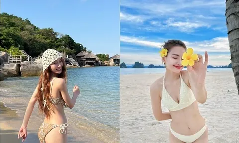 MC VTV lấy "Hoàng tử" bóng đá Việt Nam được chồng chụp ảnh bikini nóng bỏng, vóc dáng không ai nghĩ đang mang bầu