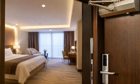 Vì sao cửa phòng khách sạn thường tự đóng rất mạnh?