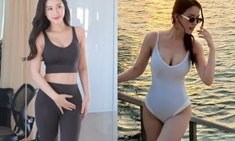 MC xinh nhất nhì VTV 2 năm sinh 2 con cho chồng Tiến sĩ, đẻ xong mặc áo tắm khoe dáng nảy nở đẹp mê