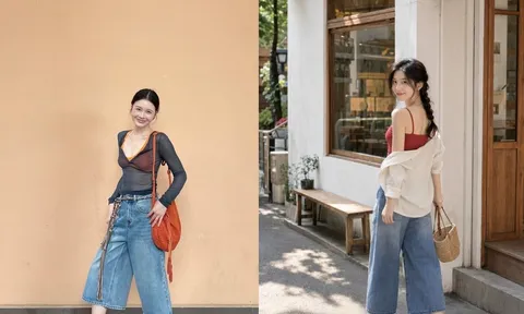 Quần jeans lửng ống rộng được yêu thích nhờ tôn dáng, mát mẻ và dễ phối đồ
