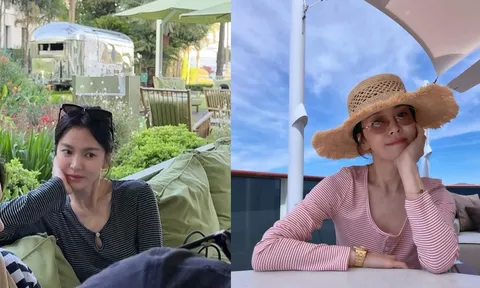 Mẫu áo giúp Song Hye Kyo duy trì vẻ trẻ trung ở tuổi ngoài 40, vừa thanh lịch vừa dễ ứng dụng