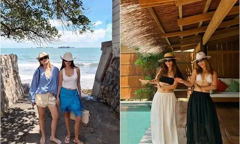 Cặp chị em ruột đình đám khoe dáng "đốt cháy" biển Vũng Tàu: Độc thân đắt giá chẳng vội lấy chồng, body "khét lẹt" ở tuổi 40