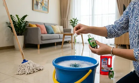 Cho vài giọt dầu gió vào nước lau nhà: Mẹo nhỏ giúp nhiều gia đình thích thú