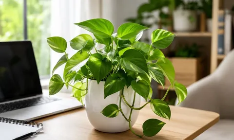 Vì sao ngày càng có nhiều người thích trồng cây trầu bà trên bàn làm việc, trong nhà?