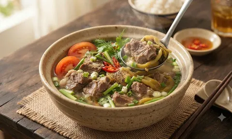 Cách nấu canh sườn bò dưa chua