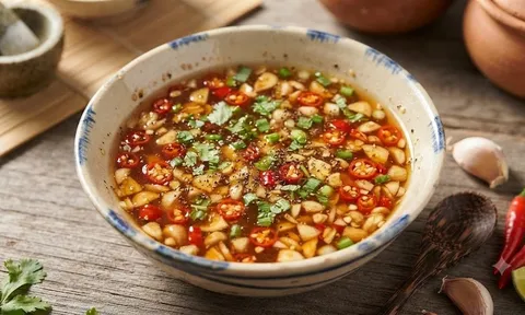 Cách pha nước mắm chua ngọt: Tỏi ớt nổi "bồng bềnh"
