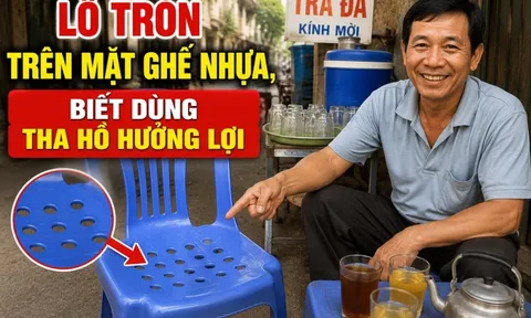 Lỗ tròn trên mặt ghế nhựa, biết dùng tha hồ hưởng lợi