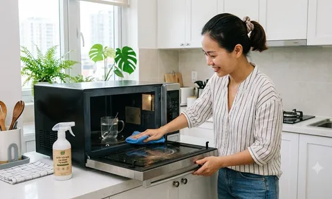 Vì sao nhiều người để một cốc nước trong lò vi sóng sau khi dùng? Mẹo nhỏ giúp việc lau chùi nhẹ nhàng hơn