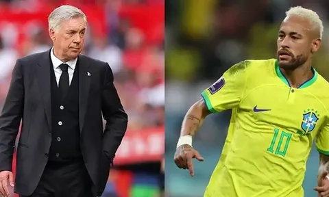 Phản ứng của Neymar khi Ancelotti cho dự bị
