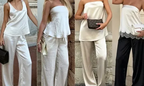 Áo satin trắng trở thành món đồ được yêu thích nhất mùa hè nhờ vẻ đẹp thanh lịch và sang trọng